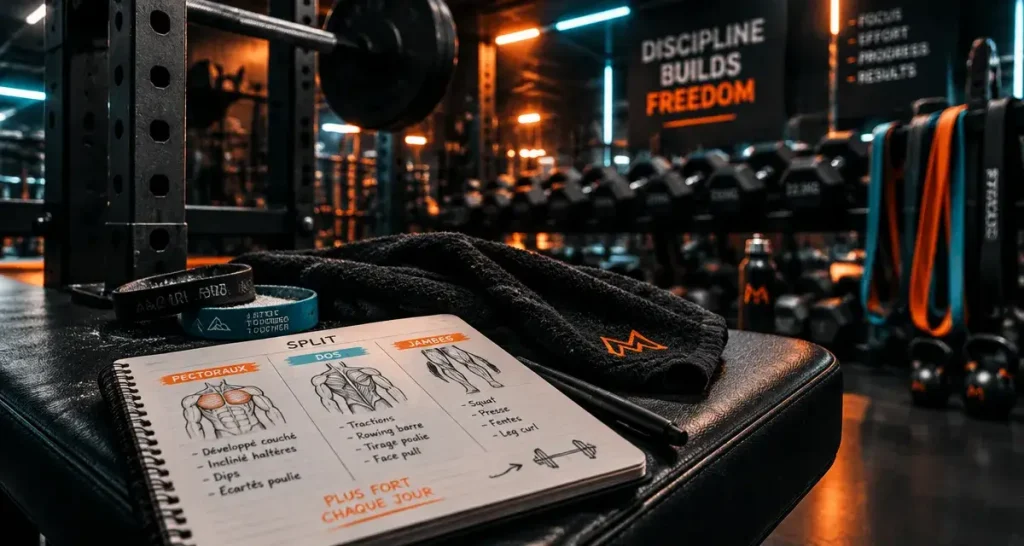Le split en musculation cible chaque groupe sans allonger inutilement les séances